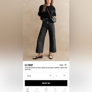 Sezane Le Crop - Grey - Size 8